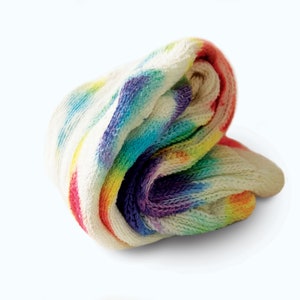 Tie Dye Slouch Socks in VANILLA RAINBOW // Womens Socks