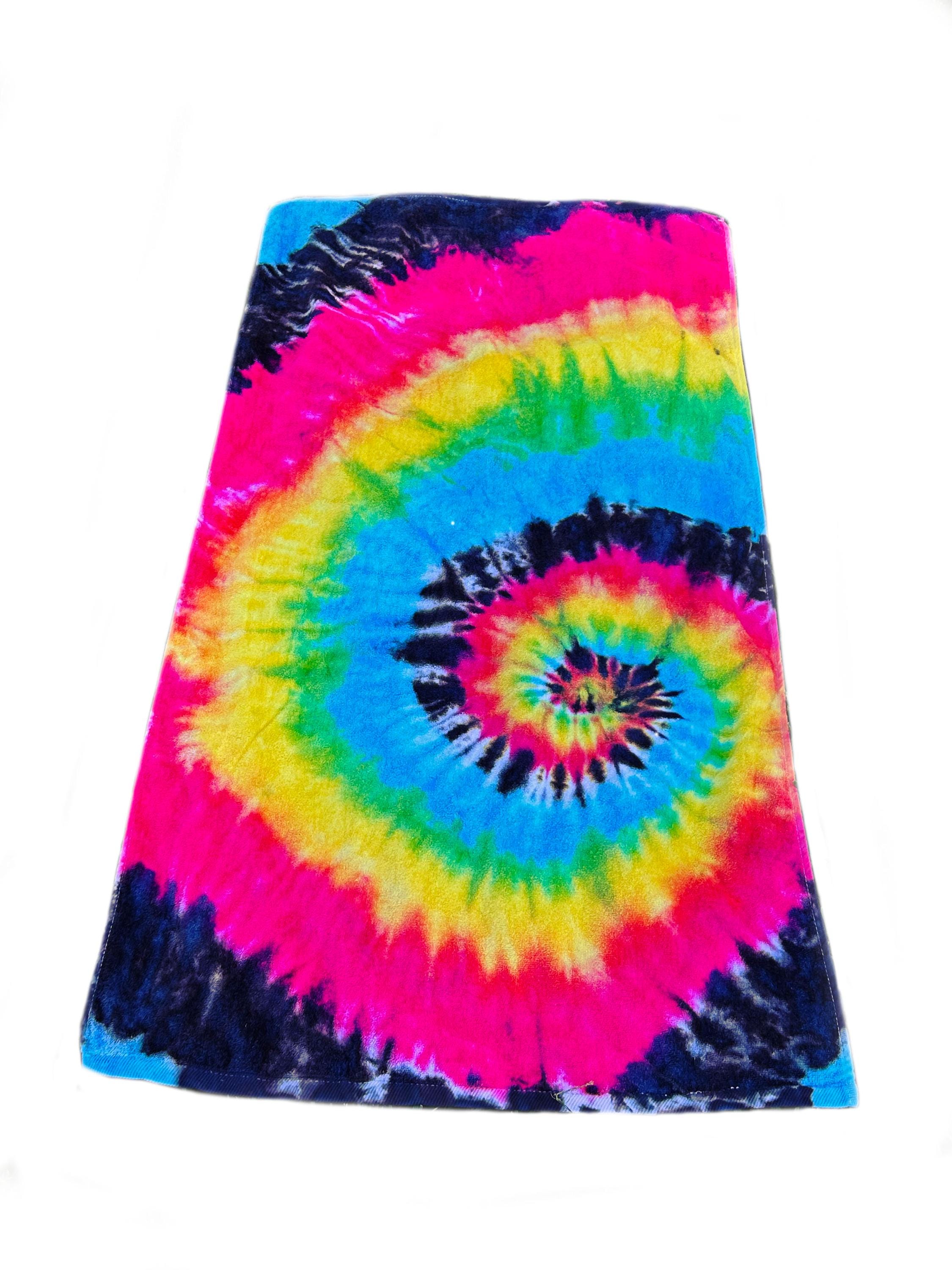 Tie Dye Beach Towel // Soft 100% Cotton Velour Towel