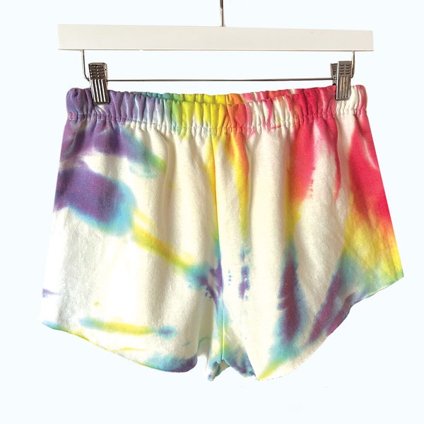 Tie Dye Sweat Shorts in VANLLA RAINBOW // Adult Size Tie Dye
