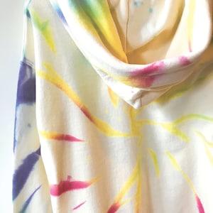 Tie Dye Sweatshirt in VANILLA RAINBOW // Hoodie or Crewneck // Adult Kids Size image 2