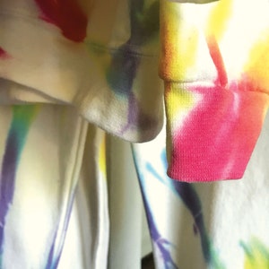 Tie Dye Sweatshirt in VANILLA RAINBOW // Hoodie or Crewneck // Adult Kids Size image 3