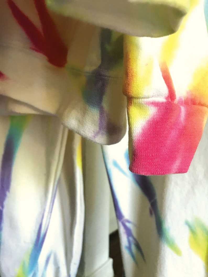Tie Dye Sweatshirt in VANILLA RAINBOW // Hoodie or Crewneck // Adult Kids Size image 3