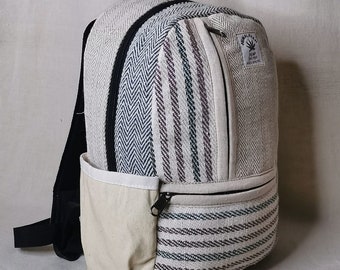 Bio-Rucksack. Rucksack aus Hanf und Baumwolle. Rucksack mit ergonomischem Design. Mittelgroßer Rucksack.