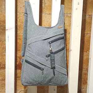 Sac à dos en coton, poches multiples. Fermeture principale antivol. Sac à dos vegan. Léger et de grande capacité. Sac à dos polyvalent.