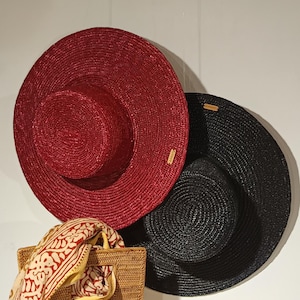 Handcrafted straw hat. Wide-brimmed, very elegant hat. Ceremonial hat. Hand-braided hat. High-quality hat.