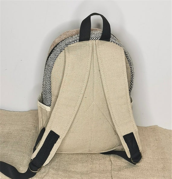 Sac à Dos Écologique En Chanvre Et Coton - Fait Main Au Népal - Noir Lavé à La Pierre - Neuf