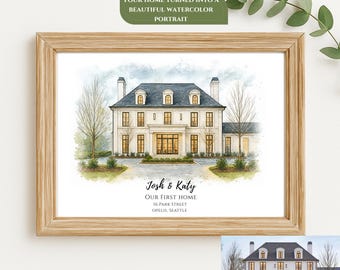 Personalized Watercolor Home Portrait, Custom House Painting, Perfect Housewarming gift, Realtor Gift, First Home Gift, Gift From Photo