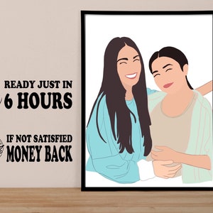 Minimal Faceless Portrait, custom illustration, personalised photo, photo illustration, personalised portrait, boyfriend gift, friend gift