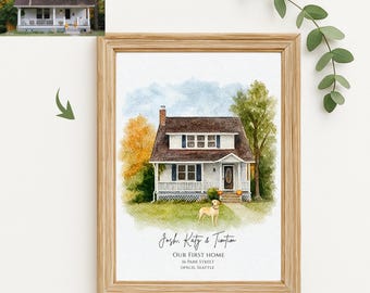 Custom House Portrait | Housewarming Gift | First Home Gift | Home Illustration | Watercolor Home Portrait | Realtor Closing Gift | Home Art