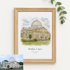 Wedding Venue Print, Wedding Gift, 1st Wedding Anniversary Present, Venue Sketch, Painting from Photo, Personalised Drawing, Couple Gift