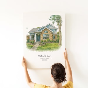Custom House Portrait | Housewarming Gift | First Home Gift | Home Illustration | Watercolor Home Portrait | Realtor Closing Gift | Home Art