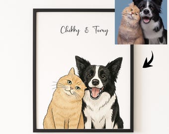 Digital Pet Portrait, Custom Pet Portrait, Pet Portrait From Photo, Dog Portrait, Custom Dog Portrait, Cat Portrait, Cat Mom Gift dog gift