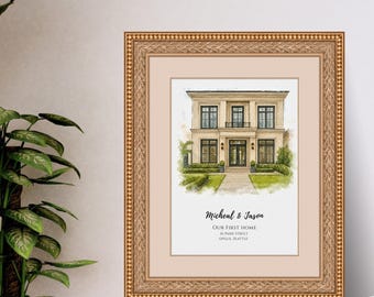Regalos de cierre para clientes, ideas para cestas de regalo para compradores y vendedores de casas nuevas, retratos de casas.