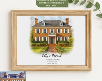 Regalo de cierre para clientes de un agente inmobiliario, ideas para cestas de regalo para la nueva casa de un agente inmobiliario, retratos de casas pintados.