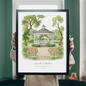 Wedding Venue Print, Wedding Gift, 1st Wedding Anniversary Present, Venue Sketch, Painting from Photo, Personalised Drawing, Couple Gift