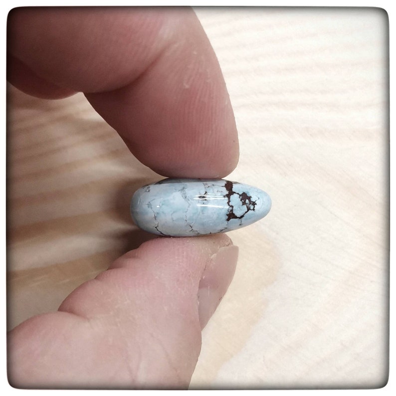 Kazakhstan gray matrix pear turquoise pendant
