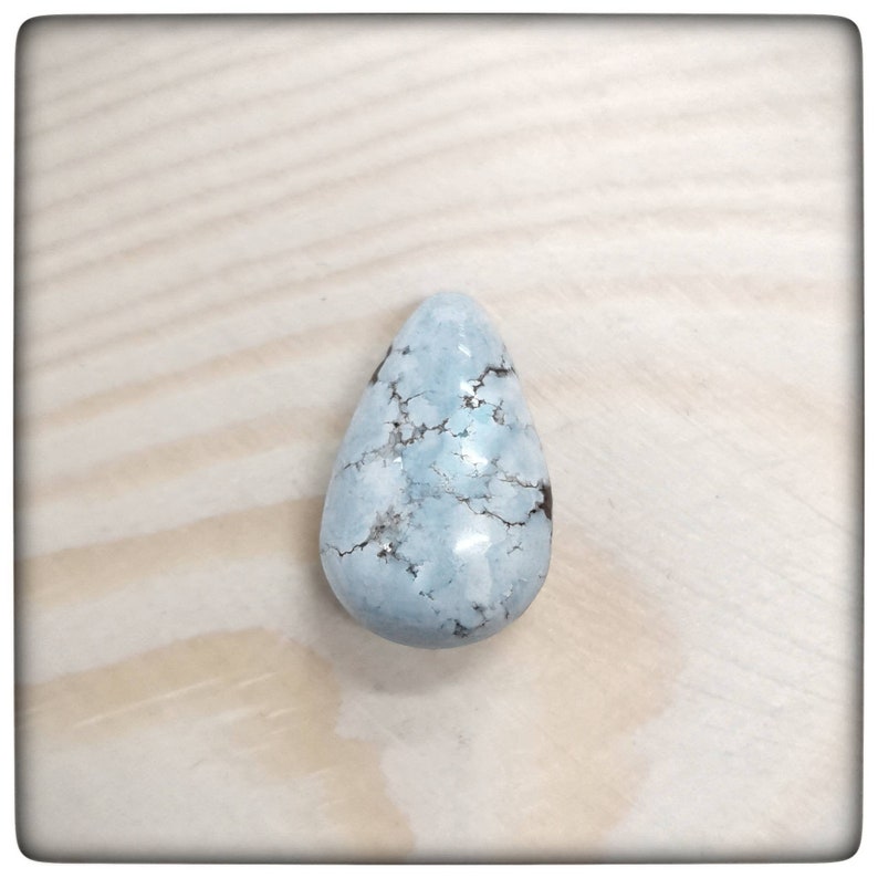 Kazakhstan gray matrix pear turquoise pendant