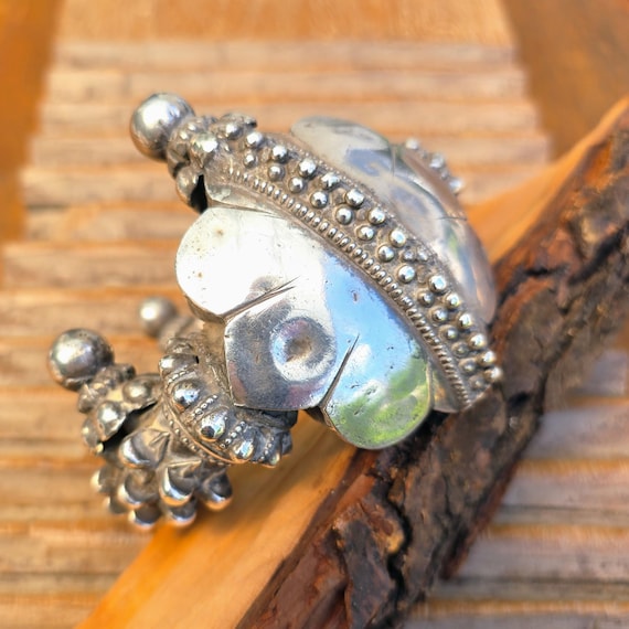 Antique silver bangle ORNAMENT ambergris jewelry | Rajasthan India silver ethnic statement | unique, unusual, handmade, simply beautiful