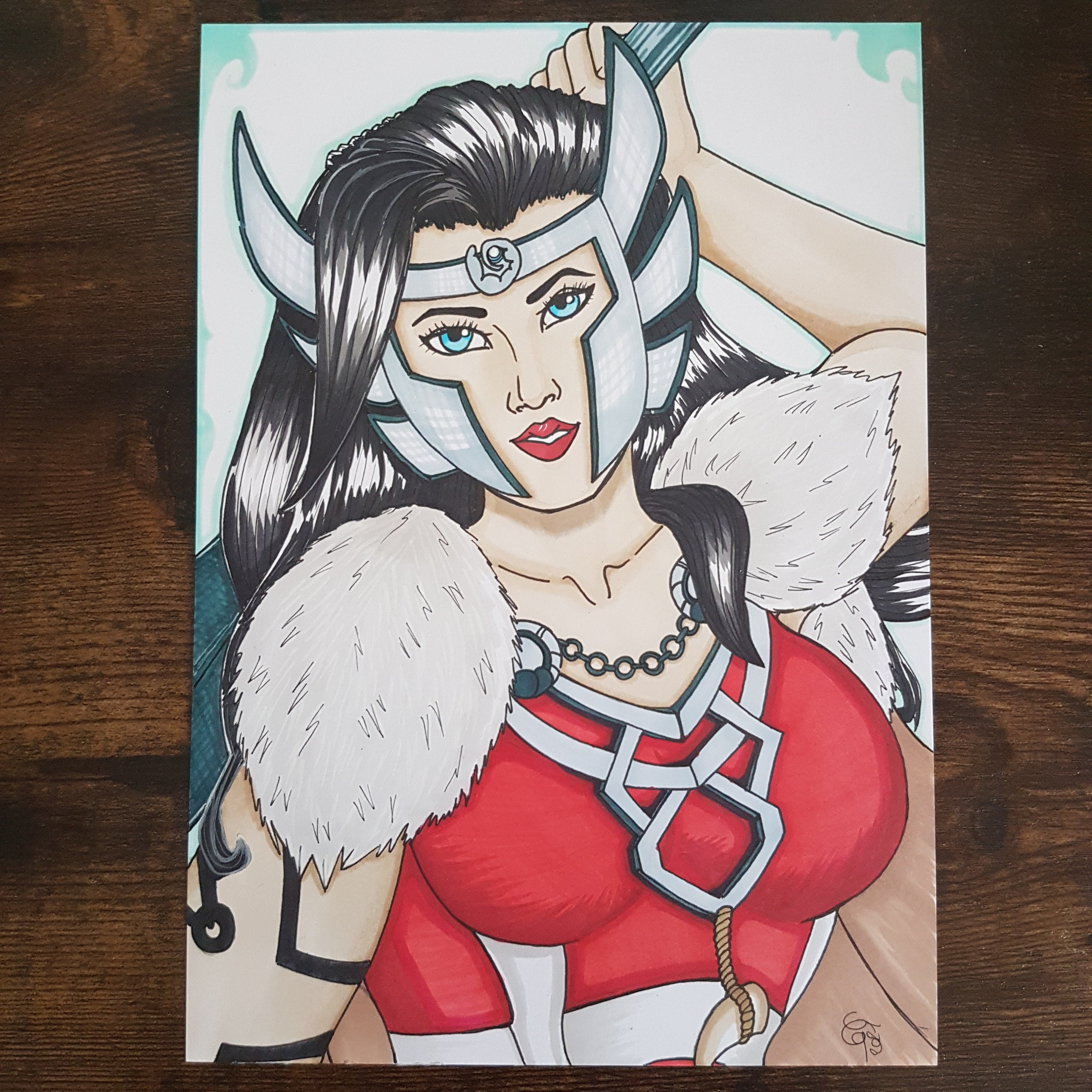 Sif, Guerrière Nordique Illustration Originale A4