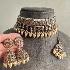 Gg Beautiful Imitation Polki Stones Choker Set(9)