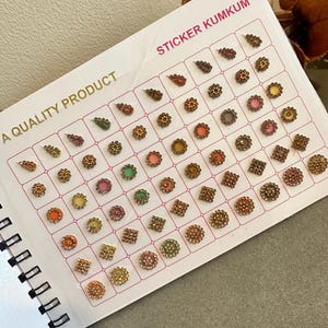 Velvet Stone Bindi Book Different Shapes: Colorful Forehead Stickers35