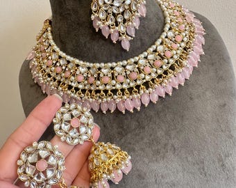 Imitation Kundan Necklace Jhumka Set