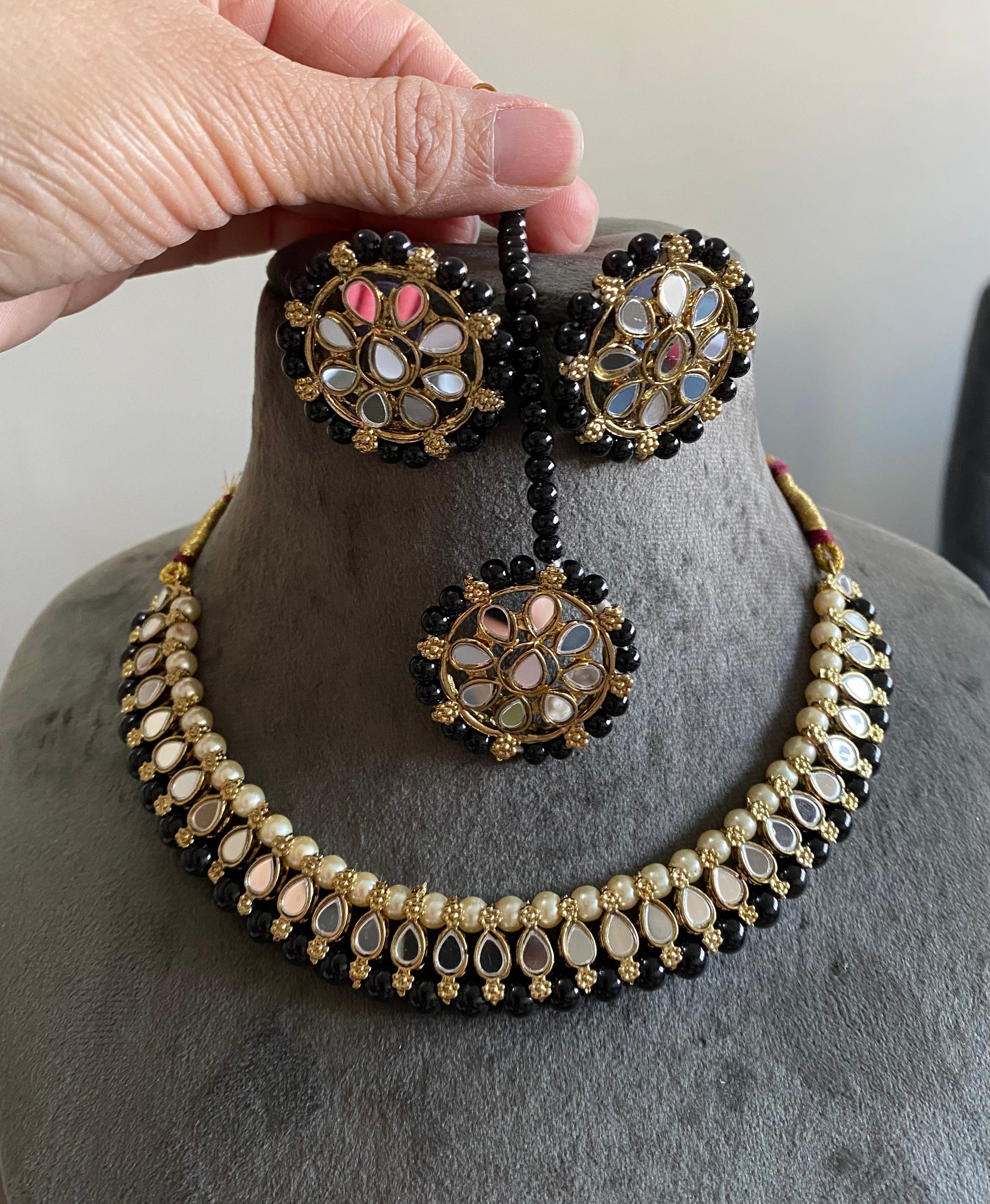Gg Beautiful Imitation Sheesha/mirror Beads Jewellery - Etsy UK