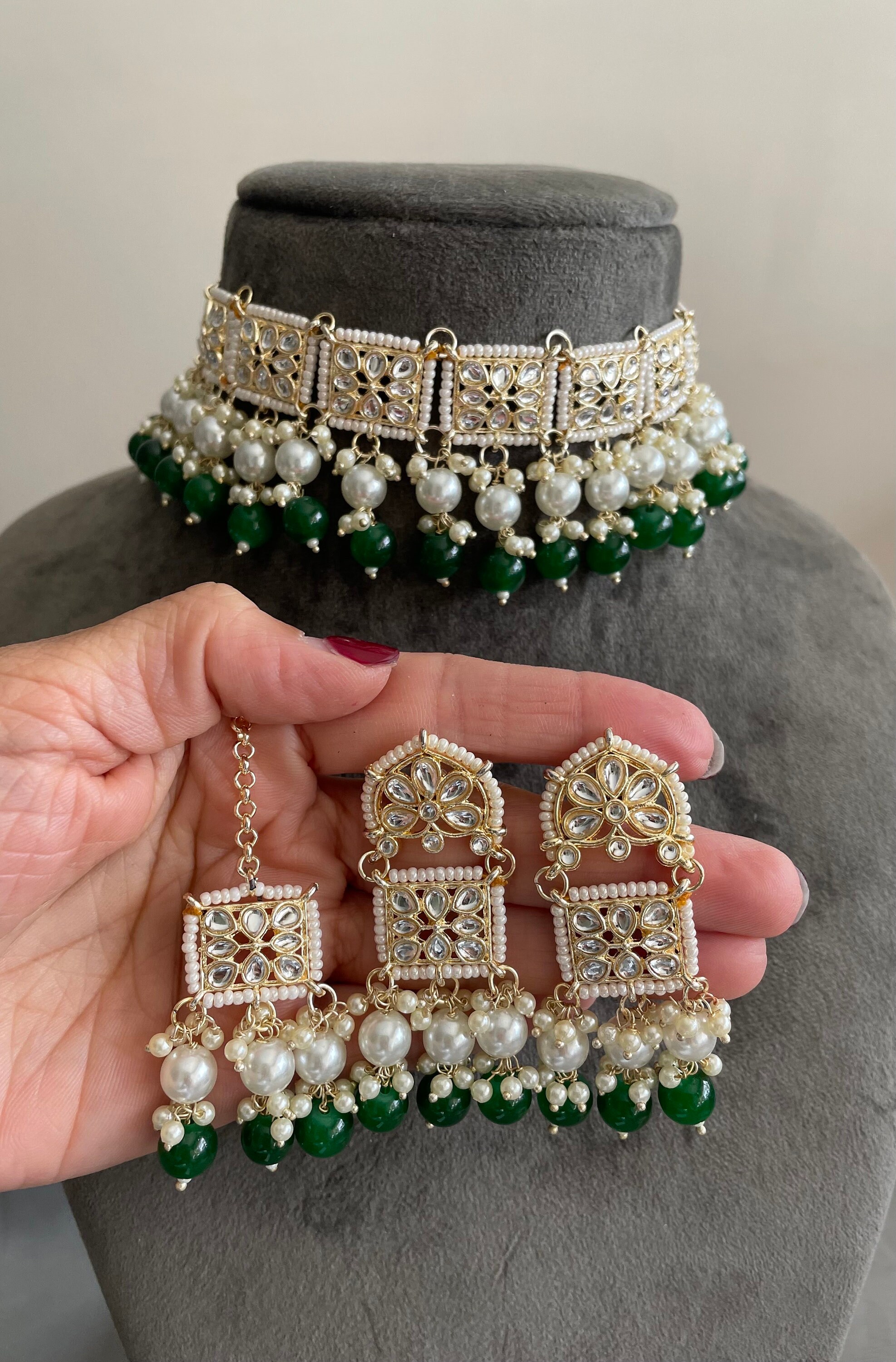 Heavy kundan cheap necklace set