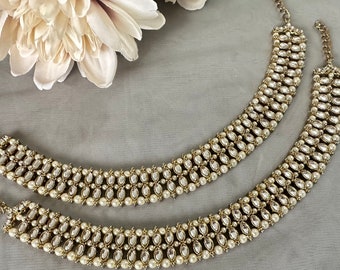 Gg Pretty Imitation Kundan Stones Beads Jhanjar/Payal/Anklets (66)