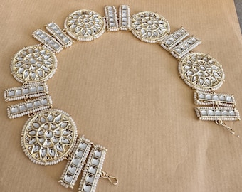 Coiffe imitation Matha Patti : Bijoux de tête de mariée indienne