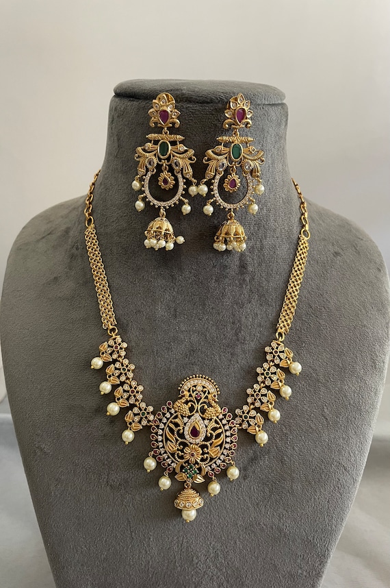 Gg Pretty Lightweight Imitation Cubic Zirconia ad Jewellery Set Etsy