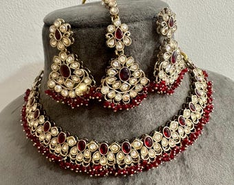 Set di gioielli con perline in pietre finte color marrone (7)