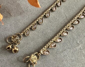 Gg Pretty Imitation Beads Jhanjar/Payal/Anklets in Antique Gold(4)