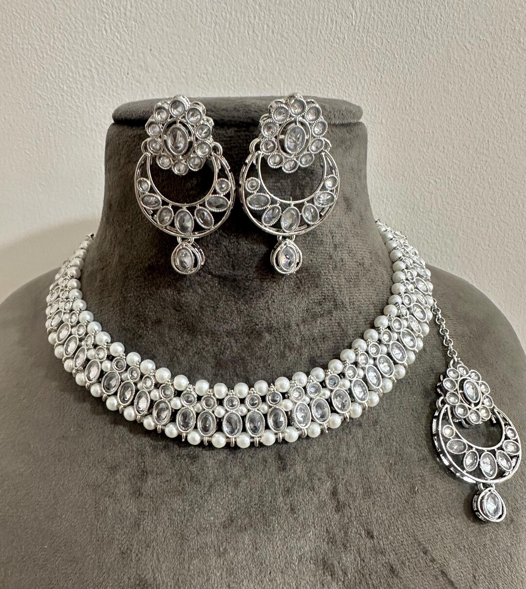 アクセサリーその他 SELF-PORTRAIT Woman Jewel Silver PF25611NSL SILVER Winnie Mint Polki Silver Choker Necklace Set – Paisley Pop Shop