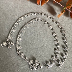 Gg Pretty Silver Imitation Beads Jhanjar/Payal/Anklets in Silver(3.5)
