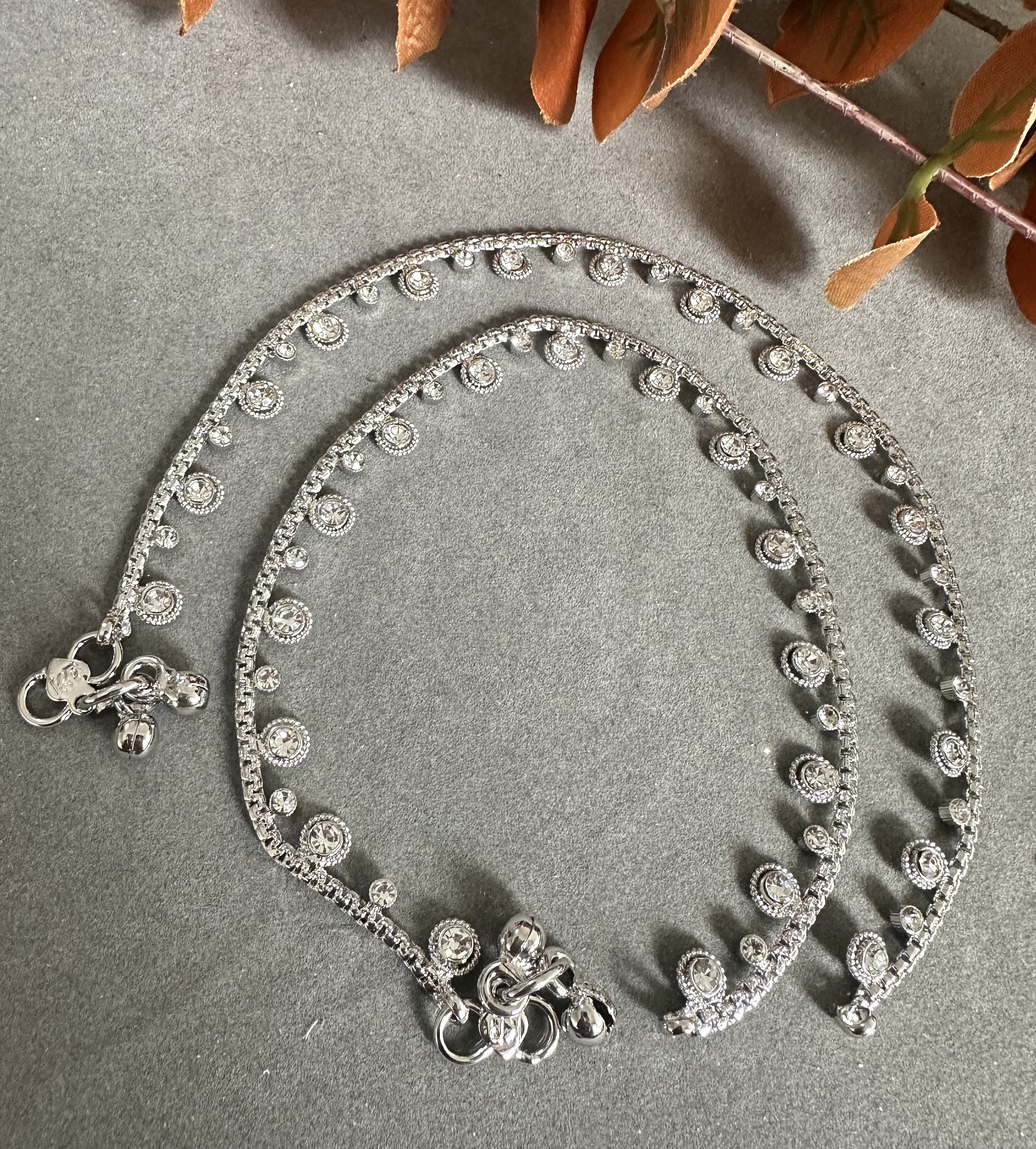 Gg Pretty Silver Imitation Beads Jhanjar/Payal/Anklets in