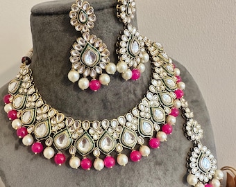 Imitation Manka Kundan Jewellery Set With Earrings N Tikka12