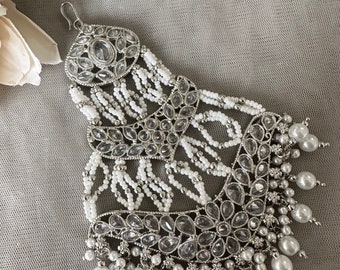 Silver Beaded Passa Jhumar