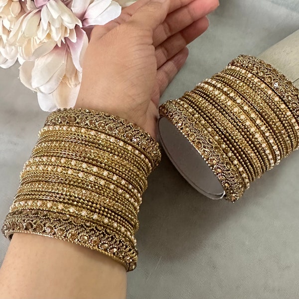 Gg Pretty Imitation Gold Bangles Set For Both Hands