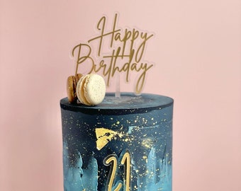 Personalisierter Acryl-Geburtstag-Kuchen-Deckel mit Altersanhänger