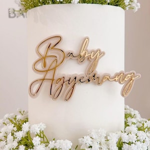 Personalised Double Layer Charm Script Style, Wedding Cake Charm, Birthday Cake Topper 18 21 30 40 50 60 - Quick Shipping for Your Party!