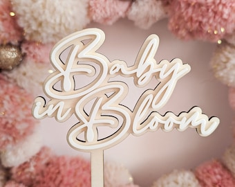 Personalized Wood & Acrylic Layered Cake Topper, Age Charm