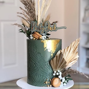 Personalised Double Layer Topper Swirly Style, Wedding Cake Topper, Birthday Cake Topper 18 21 30 40 50 60 - Quick Shipping for Your Party!