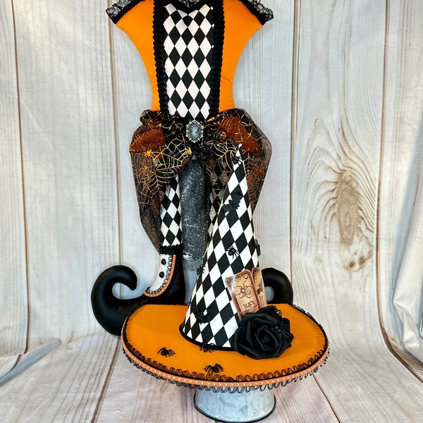 Victorian Witch Orange with Diamond Print  #WAAM