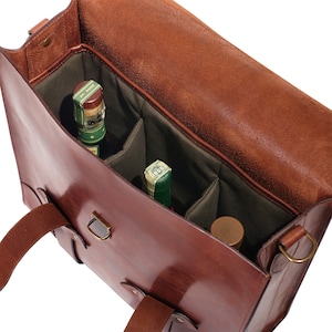 Haramosh Bourbon Whisky Ledertasche Weintasche Braune Ledertasche Whisky Tasche für Männer Umhängetasche Leder Aktentasche Bild 3