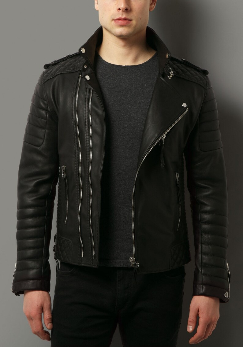 Haramosh Luxury Motorcycle Rider Vintage Style Leather Jacket for mens Slim fit Biker Distressed Handmade Pure Leather