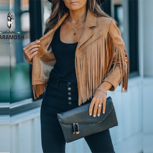 Western Charm Fringe Suede Jacket