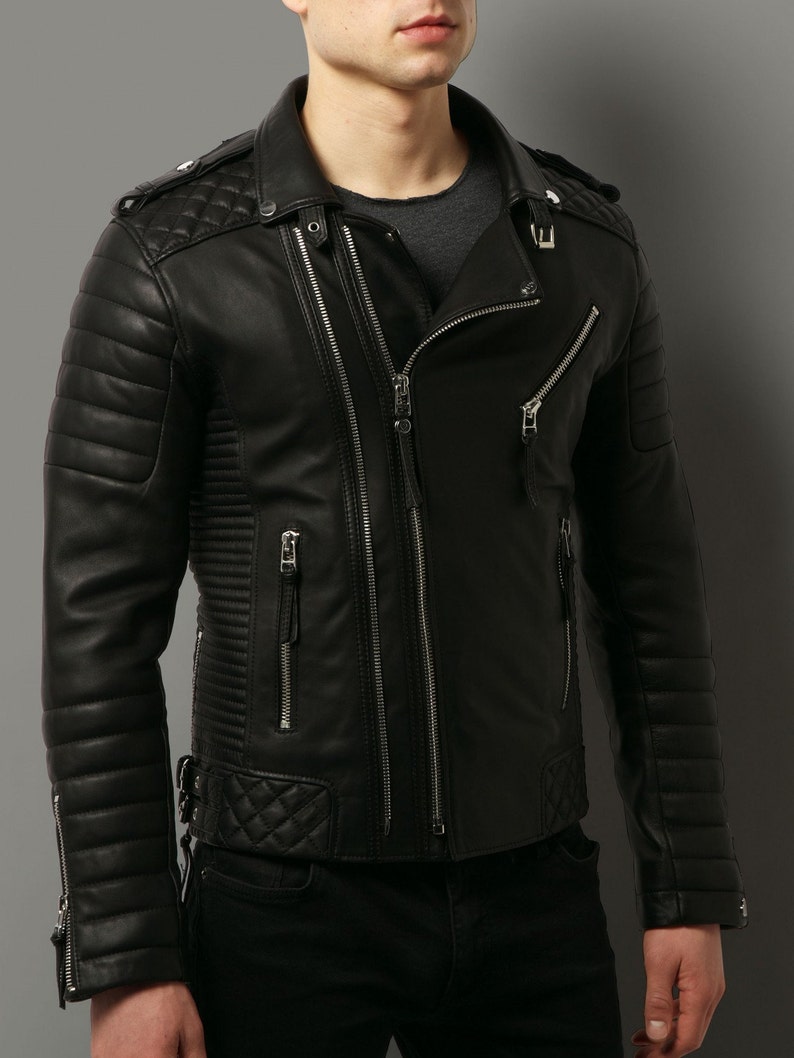 Haramosh Luxury Motorcycle Rider Vintage Style Leather Jacket for mens Slim fit Biker Distressed Handmade Pure Leather