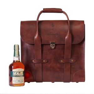 Haramosh Bourbon Whisky Ledertasche Weintasche Braune Ledertasche Whisky Tasche für Männer Umhängetasche Leder Aktentasche Bild 1