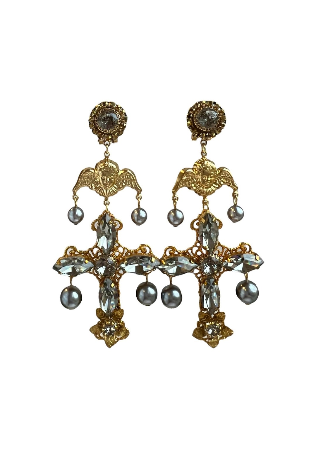 Boucles D'oreilles Carrées Vertes Avec Inclusion D'or - Marque Dolce Vita 197 - Occasion Parfait état